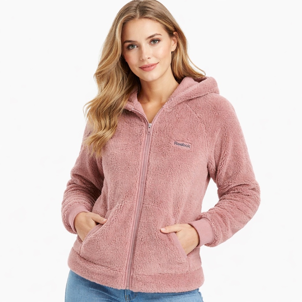 Reebok Women's Dusty Pink Teddy Jacket